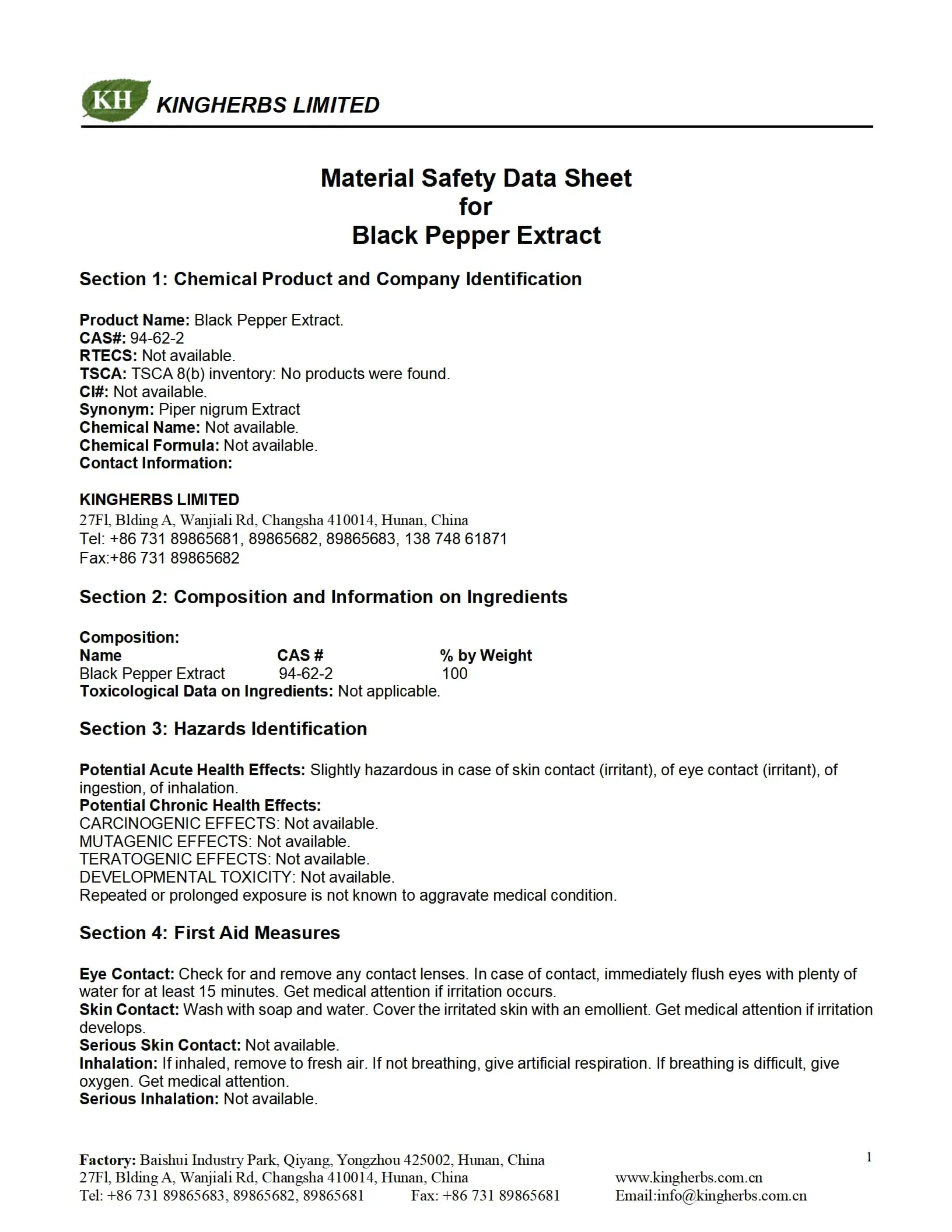 Batch Certificate of Analysis COA Document - ZAC Biotech Co., Ltd.